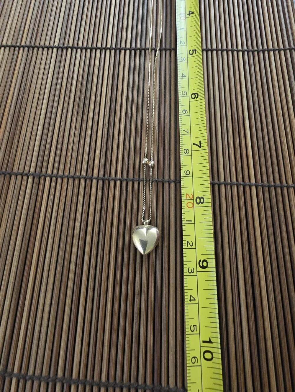 14k Puff Heart Yellow Gold Necklace (Vintage)